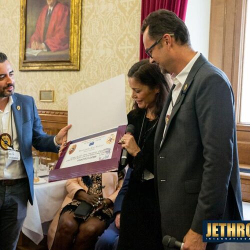 Photo of Ms. Francesca Giobbi receiving Martin Luther King Award