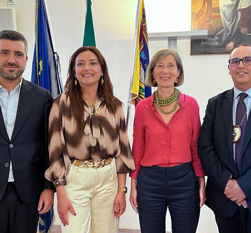 Photo of Marco Schiesaro with Helen Gnocchi, Grancesca Benciolini and Nuno Carvalho at Padua