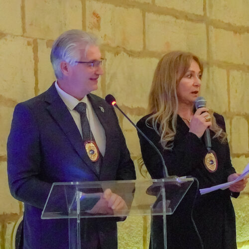 Photo of Monsier Patrick Van den Eede Director of the Civil Diplomat Jethro Org with Mrs. Helena Fonseca a Civil Humanitarian Diplomat from Jethro International