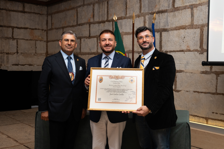 Image of the Martin Luther King Award by the Civil Diplomat Jethro International Civil Diplomacy Humanitarian Diplomacy at the Citadel of Cascais
