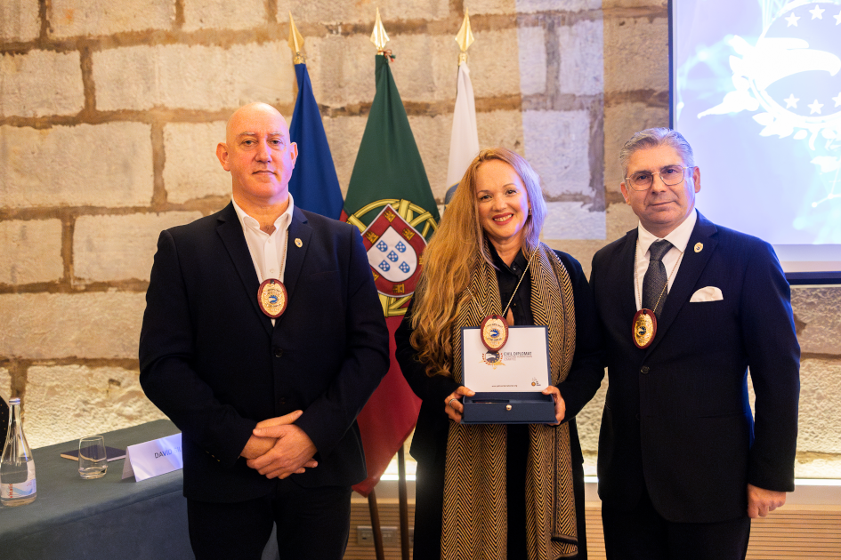 Image of Civil Diplomat Jethro International solemn ceremony at the Citadel of Cascais in Portugal on March 5 2026.
