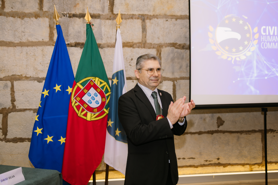 Image of Coronel José Geraldo at the Civil Diplomat Jethro International solemn ceremony at the Citadel of Cascais in Portugal on March 5 2026.