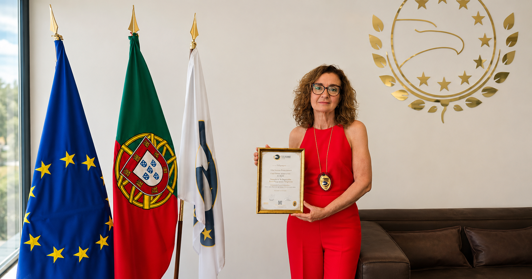 Civil Diplomat Ana Carvalho at the Civil Diplomat Jethro International Headquarters in Europe.