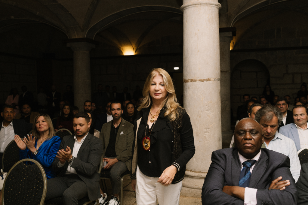 Marianela Mirpuri Humanitarian Civil Diplomat at the Civil Diplomat Jethro International Organisation ceremony at Cidadela de Cascais.