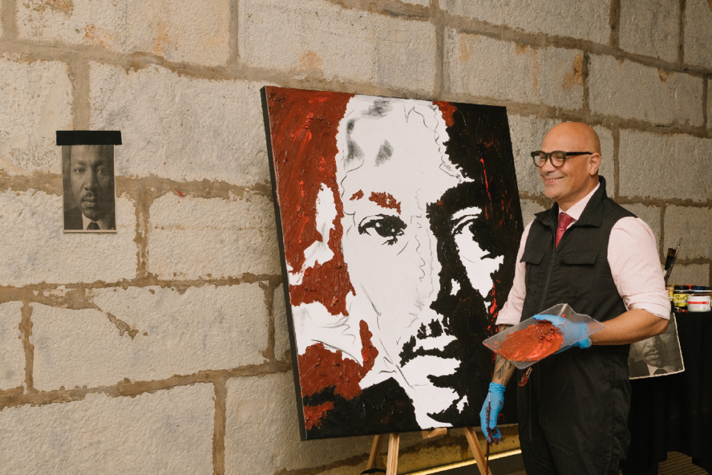 Ramaya Vallias live painting during Jethro International solemn ceremony.