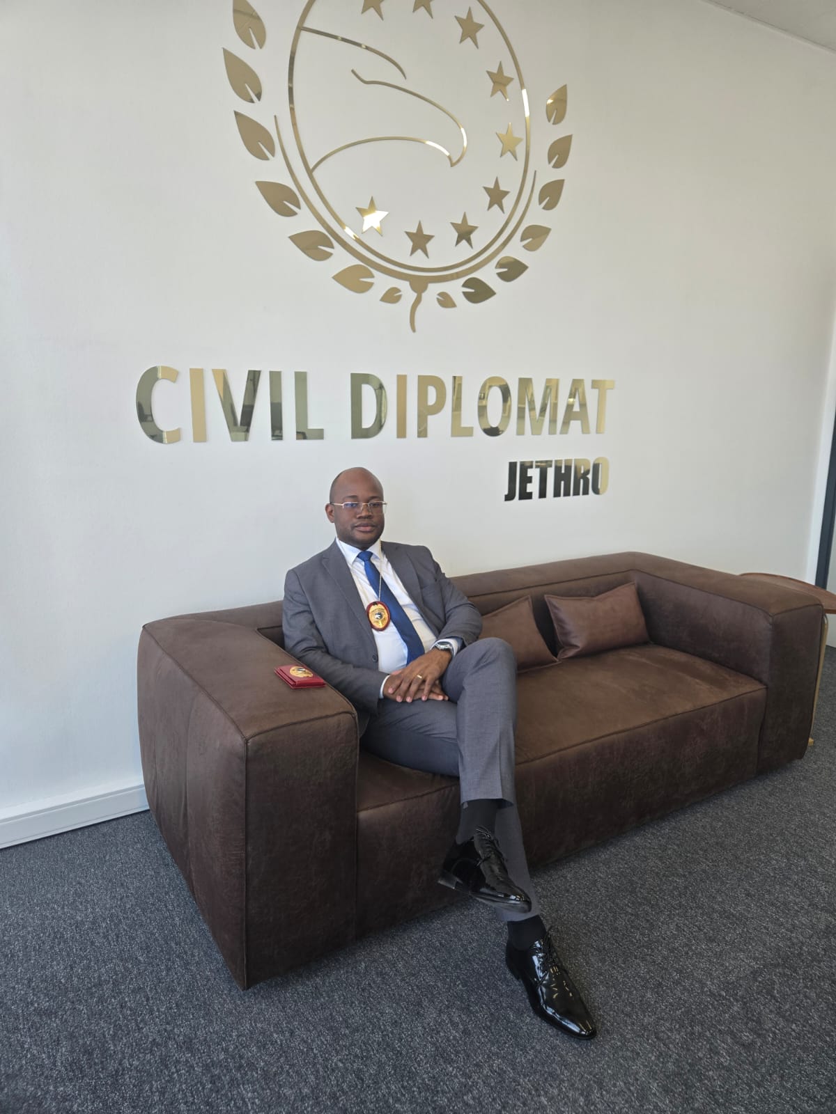 Diplomata Civil Cristiano Chizena at the headquarters of the Civil Diplomat Jethro Organisation in European Union.
