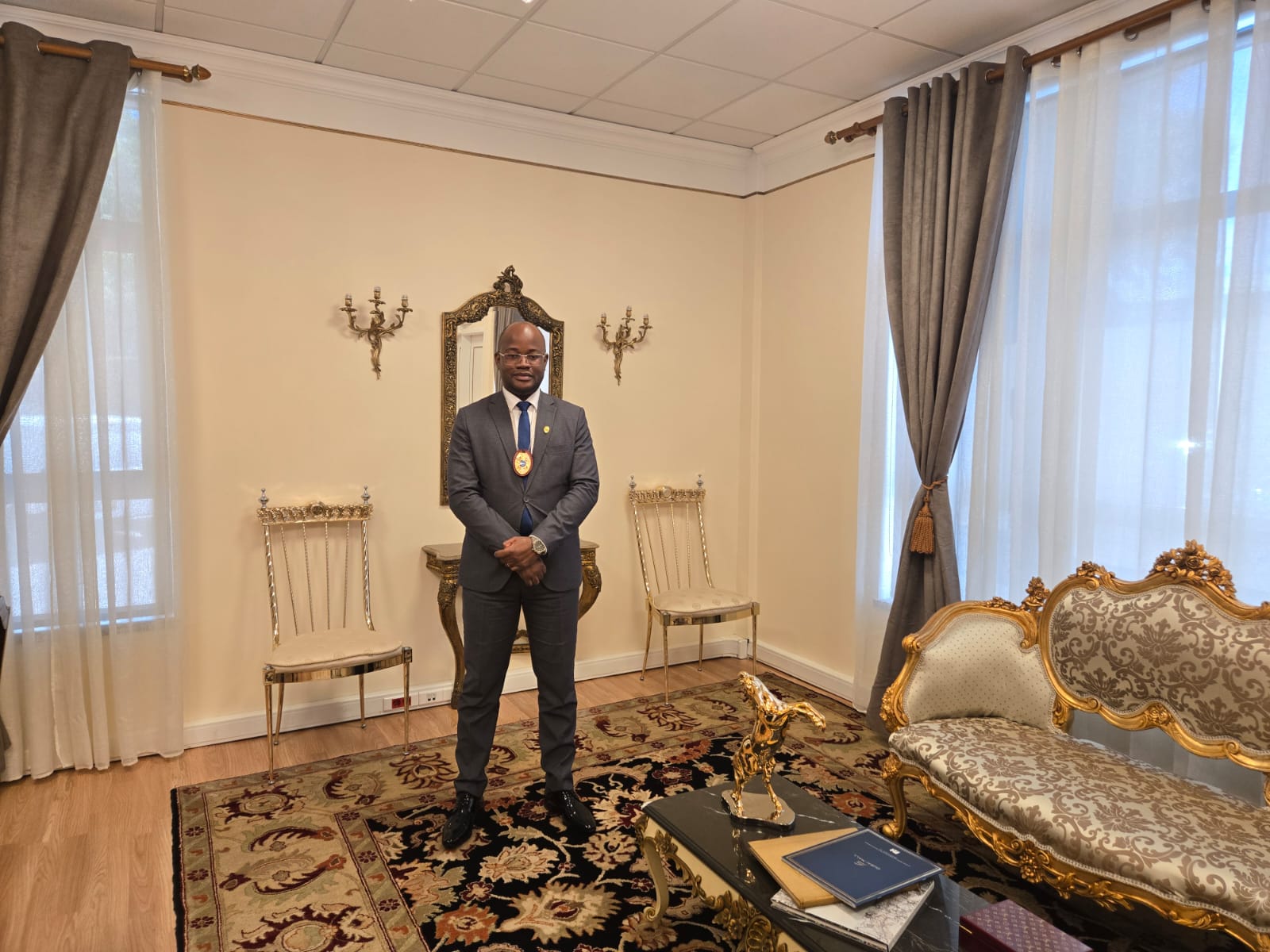 Diplomata Civil Cristiano Chizena at the headquarters of the Civil Diplomat Jethro Organisation in European Union.