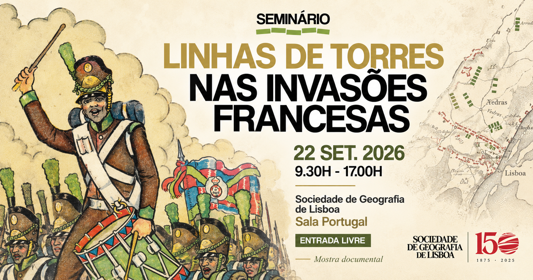 Seminário Linhas de Torres nas Invasões Francesas apresentação Coronel José Geraldo Autor e Poeta Portugal.