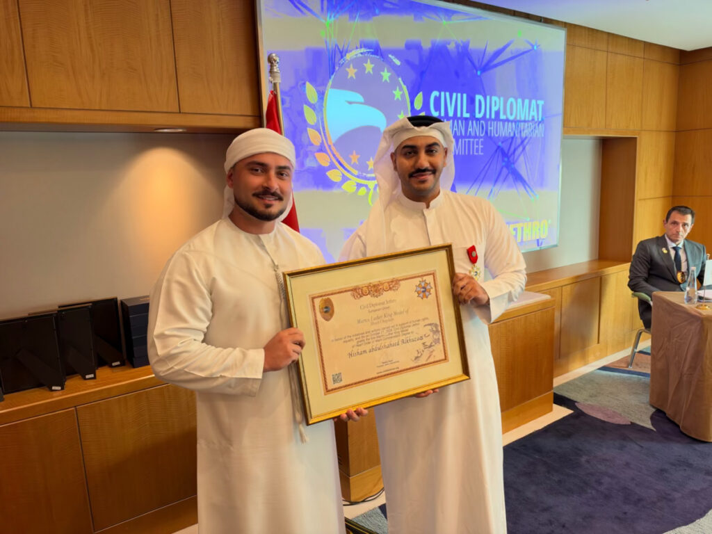 Jethro International’s Martin Luther King Award presented to Hisham Abdulshaheed Alkhuzaei, also HKHUZAI.